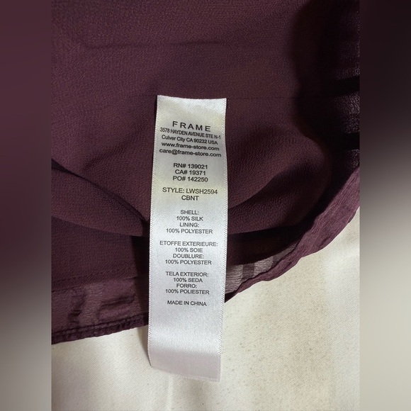 FRAME Deep eggplant sleeveless halter neck blouse size XS - Picture 12 of 15